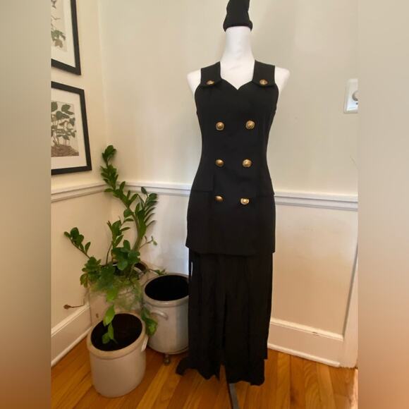 Vintage Rina Rossi Chic and Crazy vest jacket and high waisted skirt suit size 8 - Picture 1 of 16